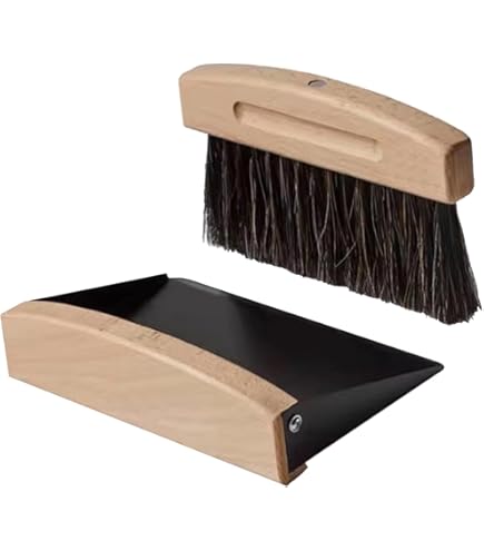 Wooden Table Brush And Pan Set – Natural Dustpan And Brush For Crumbs, Handmade Beech Wood Kitchen Cleaner, Rustic Home Gift - View #4