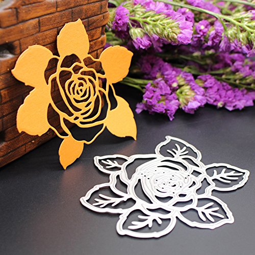 Amazingdeal365 Rose Metall Form Schablonen Schneiden DIY Dekor Sammelalbum Karten Buchzeichen Lesezeichen als Geschenk für Freunde Geburtstag Kinder,Kindergarten Hobby Schule Handarbeit Unterricht usw. Ein tolles Geschenk! - 4