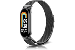 PaceBid Bransoletka do Xiaomi Smart Band 9/Xiaomi Smart Band 8, metalowa pleciona stal nierdzewna, magnetyczny pasek zastępczy, dla mężczyzn i kobiet, klasyczny regulowany pasek do zegarka Xiaomi Mi