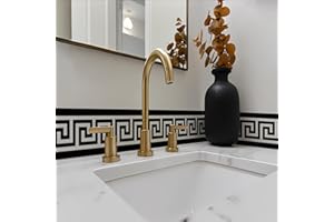 FUNLIFE 2 Rouleaux frise murale adhesive géométrie, Imperméable plinthe pvc, Convient pour les cuisines, Salle de Bains, Plafond, Salon, Chambre Décoration plinthe adhesive 10cm X 200cm noir