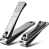 FVION Nail Clippers Set, Nail Cutter Stainless Steel for Thick Fingernails Toenails Heavy Duty Nail Clipper for Men Women