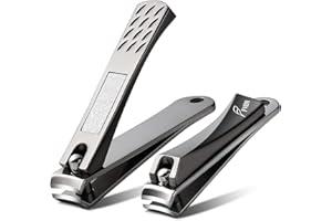 Fvion 2 Pezzi Set di Tagliaunghie in Acciaio Inossidabile per Uomini e Donne