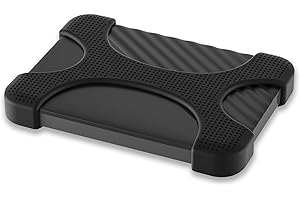 Lacdo Silicone Carrying Case Hard Drive Bag for Seagate Portable/Game Drive, WD Elements/My Passport, Toshiba Canvio Basics/Flex Portable External Hard Drive 1TB 2TB 2.5 Inch HDD, Black