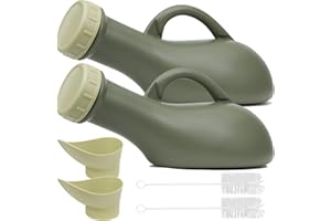 ADORALAND Urine Bottles Male, 2 Pack Urinal Bottles for Men 1000ml Urine Bottle Women Urinals Unisex Spill Proof Female Wee Pee Bottles Container Plastic Bed Pan Car Travel Toilet Adult Kids Potty Night Pot WC