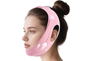 lasuroa Pasek na Podbródek do Spania, Oddychający & Wielorazowy Reduktor Drugiego Podbródka Różowy Maska Liftingująca w Kształcie V & Ćwiczenie na Żuchwę dla Kobiet