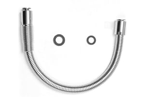 POUGEO Pre Rinse Replacement Hose for Pull Out Kitchen Spray/Commercial Tap/Sink Mixer/Dish Rinser - Inner Hose of PEX - Stainless Steel Length 50cm,18 inch Hose