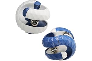 BASSION 2 Pack Orbit Ball Toy, Bead Fidget Cube Puzzle Bead Ball Spinning Toy, Rotating Track Infinite Flip Change Puzzle Games Novelty Creative Stress Relieve Toys for Kids Children Adults