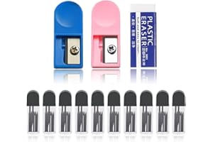 HABNI 100 Pezzi Compasso Ricariche, Mine Per Compasso, Compasso Ricariche Di Ricambio Con 2 Temperamatite E 1 Gomma, Set Compasso Di Precisione, Ricambio Per Compasso, Mine Di Ricambio Per Compasso 2B