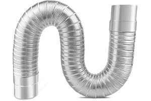 HOFFTI Stainless Steel Flue Pipe for Wood Burning Stoves - Flexible Exhaust Chimney Pipe for Tent and Camping Stoves - Adjustable Vent Hose (Color: 100cm, Size: