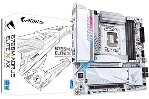 Gigabyte B760M AORUS ELITE X AX Motherboard - Supports Intel Core 14th Gen CPUs, 14+1+1 phases VRM, up to 8266MHz DDR5 (OC), 2xPCIe 4.0 M.2, Wi-Fi 6E, 2.5GbE, USB 3.2 Gen 2