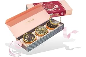 VAHDAM, Caja De Regalo De Té Surtido - Blush, 3 Tés Premium | Infusiones Sin Gluten Y Sin OGM | Elegante Regalo De Té Para Esposa, Mamá, Abuela