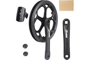 BALINGE Prowheel Bike Crankset 48T/52T - 170mm Universal Square Crankset Set Double Chain Cover 170MM Crank Aluminium Alloy Arm for Single/1/6/7/8 Speeds City Bike,Fat Bike,E-Bike,Folding Bike