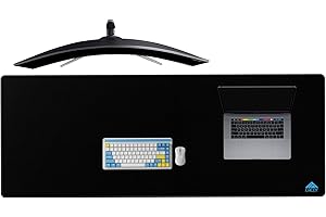 Cacoy 1600 x 600 mm, bardzo duża podkładka pod mysz gamingową XXXL, duży format, podkładka na biurko, duża prostokątna podkładka pod mysz, przedłużona, antypoślizgowa mata, czarna