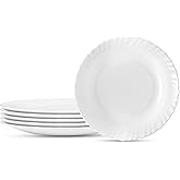 Larah By Borosil Brand Logo Opalware 6 Pieces Plate Set, White