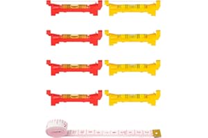 Bohoray 8-Piece Professional Line Spirit Level Set, Spirit Level 7.5 cm with 1.5 m Soft Ruler for Masonry, Tiles, Gutterwork, Spirit Level