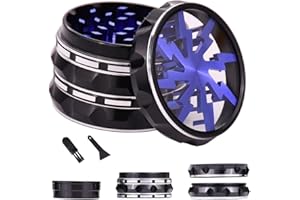 FVLAVEA Clear Top Herb Grinder Metal Large 2.5'' Large 4-Part, Aluminum Alloy Spice Grinder with Pollen Catcher