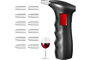 WISCLASS Alkotester, Professioneller Digitaler Promilletester, Polizeigenauer Alkoholtester mit 12 Mundstücken, Alkoholmessgeräte Promilletester mit Blu-Ray LCD Bildschirm und Halbleiter Sensorik