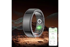 DLISHKA Smart Ring Fitness Tracker,24h Heart Rate Blood Oxygen Tracker,Size 9 Leggero ed elegante, impermeabile Bluetooth, compatibile con Android e Ios, 5-7 Days Battery Life,Orologio fitness da uomo e da