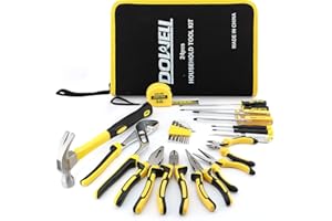 DOWELL Ensemble d'outils 24 pièces, kit d'outils de réparation à main avec sac à outils portable