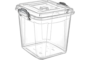 SUPRANO 20 Litre Plastic Pantry Storage Box With Clip Locking Lid Kitchen Food Flour Rice Biscuits Storage Container Meal Carrier Multi-Purpose (20 Litre Pantry Box)