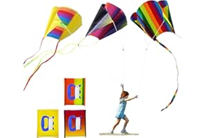 TSHAOUN 3 Pezzi Aquilone Arcobaleno per Bambini e Adulti, Portatile Aquiloni Facili da Far Volare, Aquilone per Principianti per attività All'aperto, Aquiloni per Viaggiare sulla, Spiaggia (3PCS)