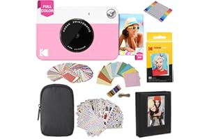 Kodak PRINTOMATIC Digitale Sofortdruckkamera, Vollfarbabzüge auf Zink 2x3 Fotopapier mit Selbstklebender Rückseite Drucken Sie Erinnerungen Sofort (Neongrün), 50-Pack-Papierbündel