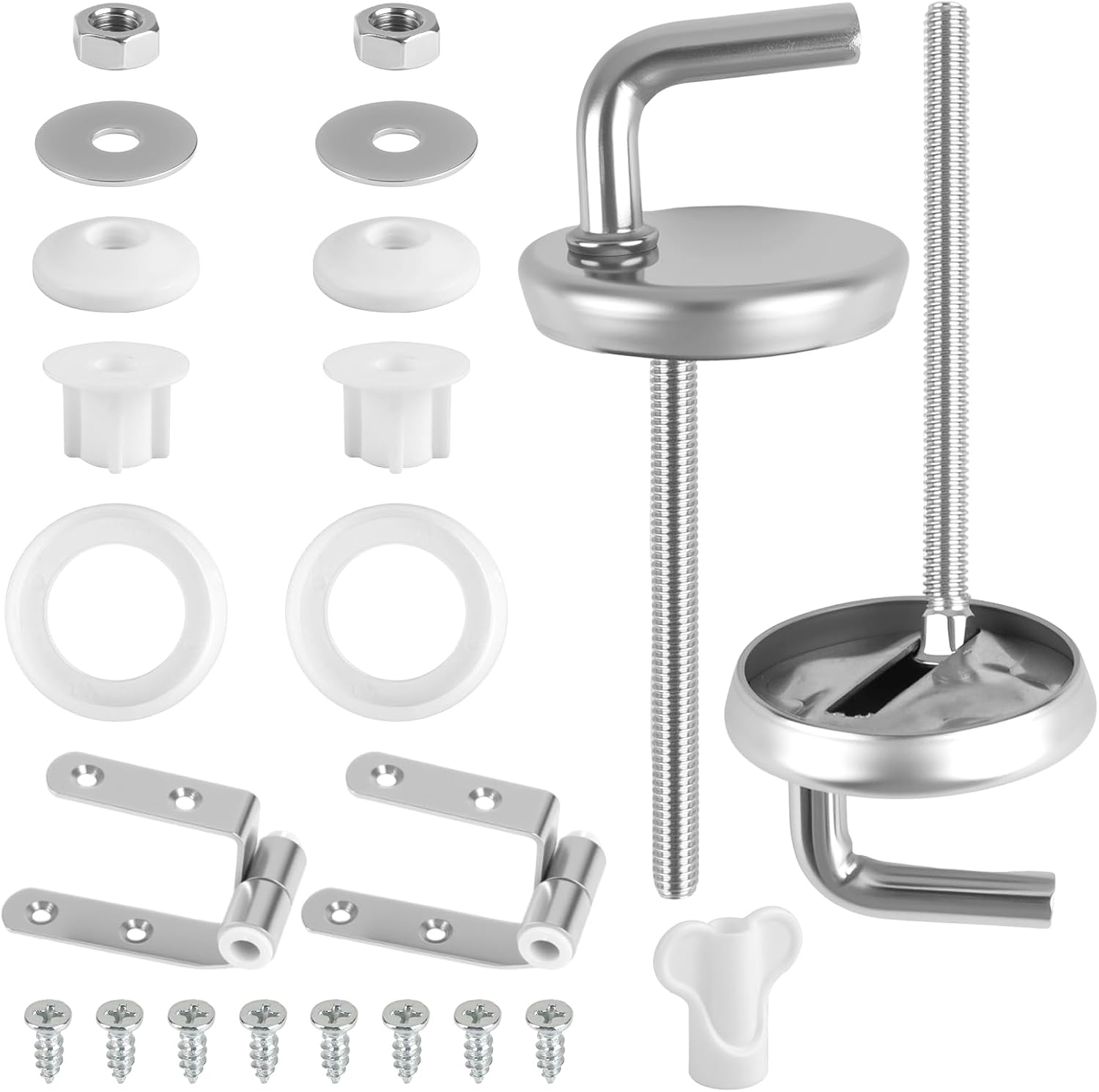 2 Piezas Bisagra de Acero Inoxidable para Tapa de Inodoro Universal, Toilet Seat Hinge para Fijación de Tapas Asiento WC, Repuesto de Tapa de Inodoro Bisagras de Asiento Accesorios con Roca