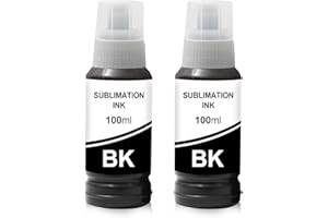 Yongairuink 200ml Black Sublimation Ink for EPS ET2400 ET-2720 ET-2760 ET-2800 ET-2803 ET-2850 ET-4800 ET-15000 ET-3760 Inkjet Printer Heat Press on Mugs T Shirts Pillows (2 Black)