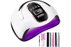 BEYAOBN Lampara luz LED Uñas 168W Profesional Secador de Uñas UV Maquina Uñas Gel Semipermanentes con Sensor Automatico,4 Temporizadores Manicura/Pedicure Nail Art Hogar el Salón