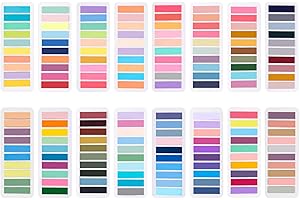 XIMISHOP 3200pcs Sticky Tabs, 16 Packs Index Tabs Colored Mini Repositionable Book Page Markers Annotation Labels File Flags Tabs for Reading Notes, Books, Notebook,Classify Files, Office Supplies