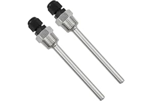 BEASAFY 2 Stück Tauchhülse G1/2 Zoll, 304 Edelstahl Tauchhülse, Tauchhülsen Temperaturfühler, Gewinde für Temperatursensor, Tauchschutzrohre für Thermoelemente (100mm)