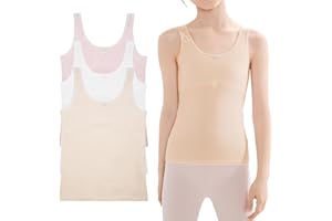 Maeau - Girls Undershirts Summer Vest Tops Children Sleeveless Camisoles Tanks Top Kids Yoga Gym Training Bras Underwear Soft Breathable 2/3 Pack