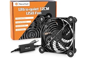 NewHail USB Lüfter 120mm PC Lüfter Dual Kugellager mit 3 Einstellbare Geschwindigkeiten,USB Ventilator 5V leise kompatibel mit Router, Xbox, Modem, Empfänger, DVR, TV-Box(1Pack)
