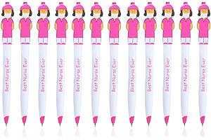 LUTER 12szt Sliczne Dlugopisy Pielegniarskie, Zabawne Prezenty Uznania dla Asystentów Medycznych Lekarzy Pielegniarek Pracowników Sluzby Zdrowia Studentów Medycyny Biura Artykulów Szkolnych (Rózowy)