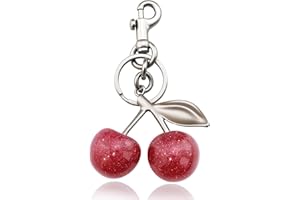 CRIZAOR Cherry Keychain Bag Purse Charms For Handbags Cherry Accessories Mothers Day Birthday Ideas