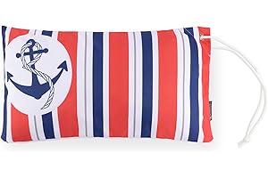 HOMELEVEL Cuscino Poggiatesta con Cordino - Cuscini Giardino Impermeabili - Cuscinetto Mare Anti Sabbia Idrorepellente - Cuscinetti Spiaggia 55x30cm