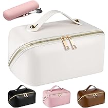 Set 3 Beauty Case Da Viaggio Donna - Borsa Cosmetica Grande In Cotone Floreale, Trousse Trucchi Organizer - Foto 3