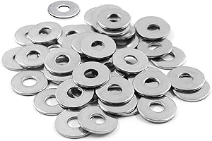 AGHOER 150 Piezas Arandelas Planas, Arandelas de Acero Inoxidable M4, Arandela Plana Ala Ancha para Tornillos, Tuercas, Varilla Roscada