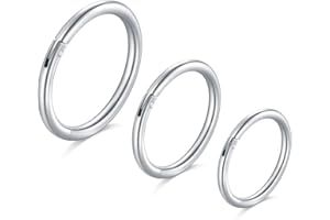 Longita 18G Hinged Clicker Segment Nariz Aros Anillos Acero Inoxidable Hombre Mujer Septum Labio Oreja Tragus Cartilage Helix Conch Piercing Joyería 3 Piezas