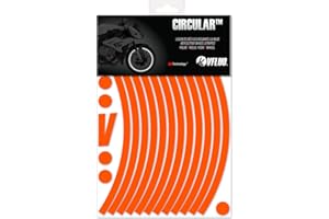 VFLUO - Kit Bandes Stickers Jantes Moto Rétro Réfléchissantes, Autocollants pour 1 Roue, 3M Technology™ - Haute visibilité latérale - Discret et Design - Pose facilitée