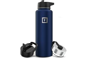 Iron Flask Sports Water Bottle – 410 ml, 530 ml, 650 ml, 945 ml, 1180 ml, 1890 ml, 3 pokrywki (słomka), izolowana próżniowo stal nierdzewna, Double Walled, Thermo Mug, Metal Canteen