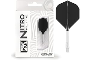 RED DRAGON Darts – Nitro Flite Integrada Sistema de Vuelo y Eje – No.2 Forma y diseño - Disponible en Niveles Corto, Intermedio y Medio - Variedad de Colores - Accesorios de Dardos Profesionales