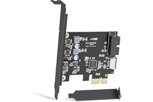 FARBOKO PCIe x1 a 19Pin USB 3.0 Header & Type E (A Key), Adaptador Para Panel Frontal USB A y C, PCI Express 5 Gbps Para Windows MacOS
