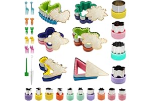 FineGood foremki do kanapek dla dzieci, foremki do kanapek, foremki do ciastek dla dzieci, warzywa, owoce, kanapki i zgrzewacz, akcesoria do pudełek na lunch, 32 szt