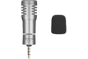 Boya by-P4 Mini mikrofon dla iPhone/Android Smartphone Plug&Play 3,5 mm TRRS Profesjonalny mikrofon do Vlogingu/nagrywania wideo/transmisji na żywo