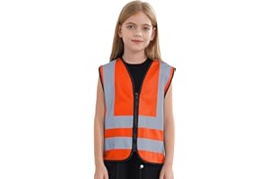 Oyolan Chaleco Reflector Niños Chaleco De Seguridad Amarillo Fluorescentes Para Al Aire Libre Chaleco Reflectante Bicicleta Para Escolares