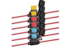 GUUZI 6pcs Portafusibles ATC/ATO 16 AWG 32V/20A con Fusible Mediano para Coche, Camión, Automotriz, Marino, Industrial y RV
