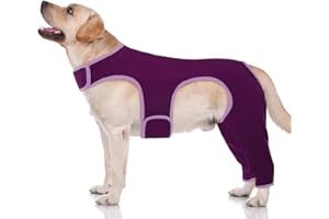 Hjyokuso Tuta Cani Post Intervento, Body Post Operatorio Cane Cotone, Tuta Cane Post Operatorio Femmina Maschio,Manica Anti Leccatura del Cane sulla Gamba Posteriore,Collare Elisabettiano Alternativa