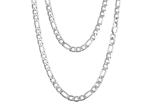 PROSTEEL Collier Chaîne Figaro en Acier Inoxydable/Plaqué Or pour Femme Homme, Chaîne Maille Alternée 3 en 1 de 4mm/6mm/9mm/13mm de Large, Longueur de 36cm/46/51/55/61/66/71/76cm