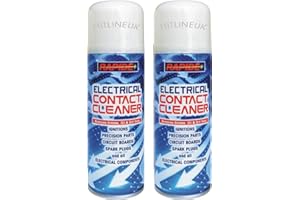 HitlineUK 2 X ELECTRICAL CONTACT CLEANER CLEANING SPRAY AMP GUITAR Hi-Fi SWITCH CIRCUIT DUAL LUBE (200ML)